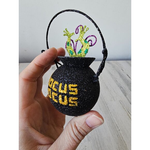 Pier 1 Hocus pocus glitter cauldron ornament frog rare sparkle witch - Picture 3 of 9